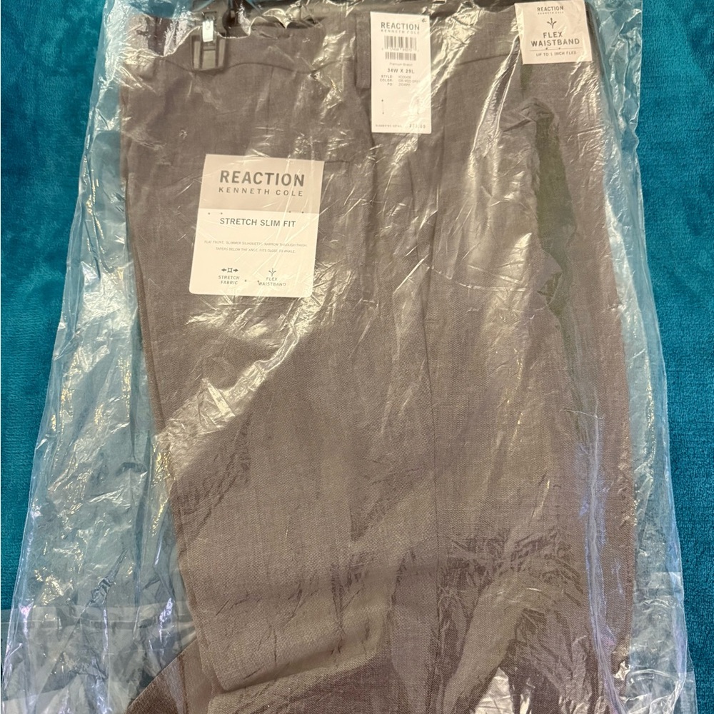 Kenneth Cole Reaction Gray Slim Fit Trousers